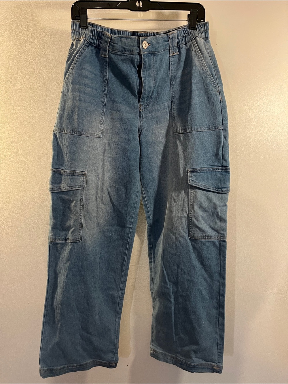 Almost Famous Light Blue Cargo Pants with Side Pockets